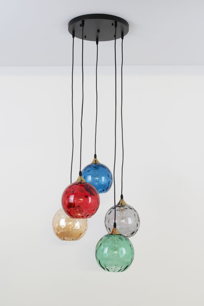 Pendelleuchte 5-flammig La Spezia Bunt